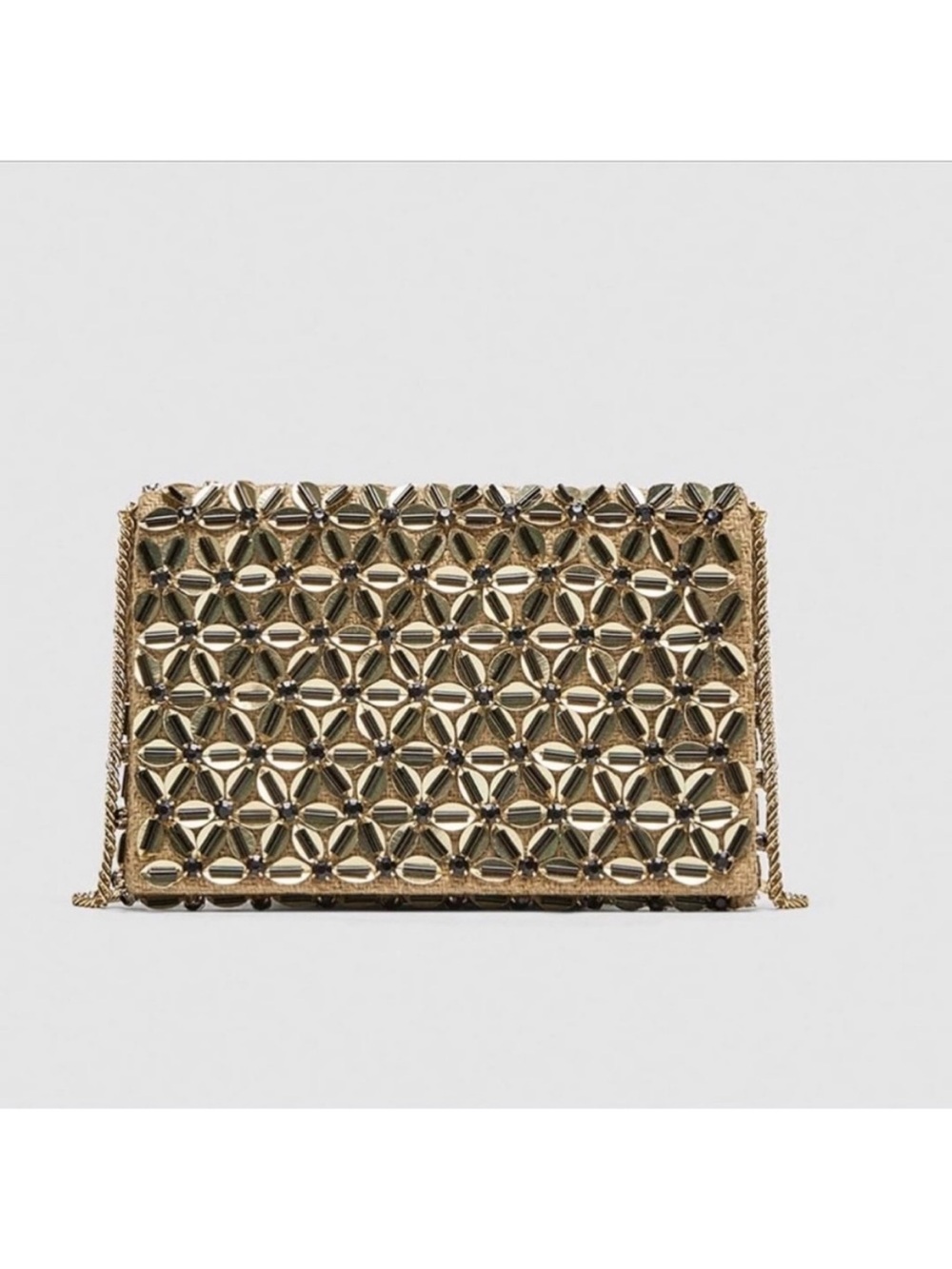 Zara beaded sequins woven bag